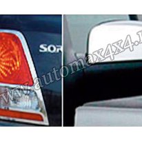 Kia Sorento '02-'05 Capac crom oglinzi+Rama crom stop(Set)