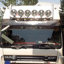 Bara inox proiectoare tavan DAF CF cabina standard.