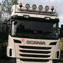 Bara inox tavan suport proiectoare Scania.
